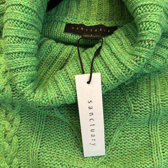 Sanctuary Mod Cable Sweater - Electric Green Size L - Picture 7 of 8